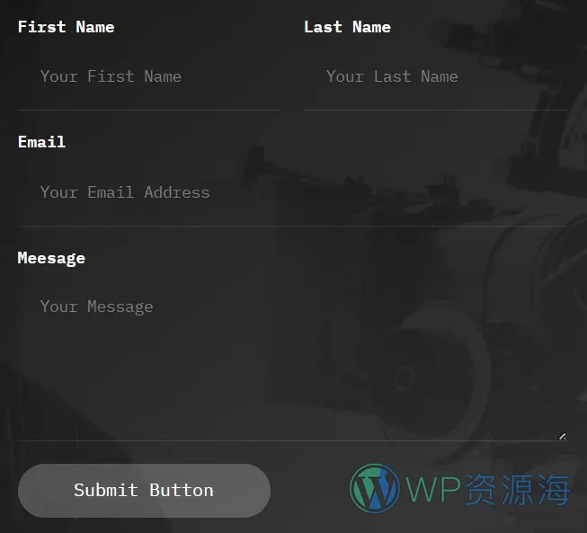 影视视频制作Elementor网站模板_一键导入快速建站插图7-WP资源海 多媒体 Elementor 模板联系表单预览