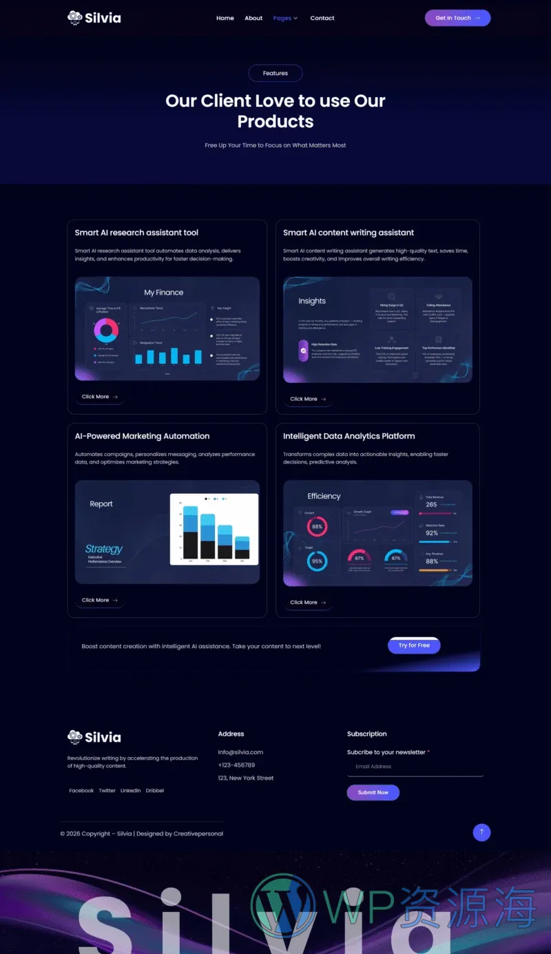 AI SaaS初创Elementor网站模板_一键导入快速建站插图5-WP资源海 AI Elementor 模板功能特色预览
