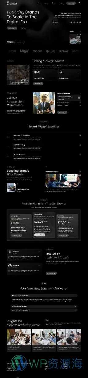 数字营销机构Elementor网站模板_一键导入快速建站插图1-WP资源海 广告/营销 Elementor 模板首页预览