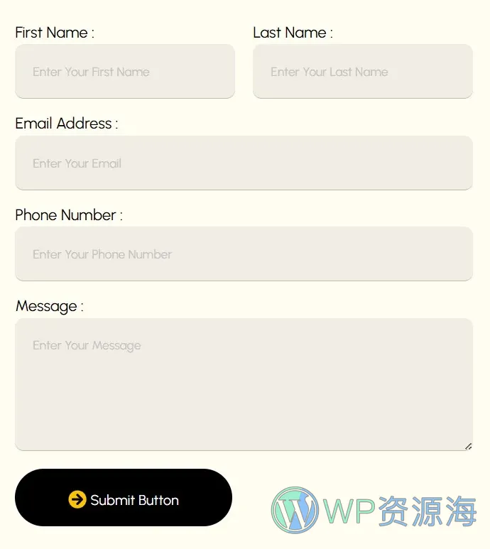 保洁 Elementor 模板联系表单预览