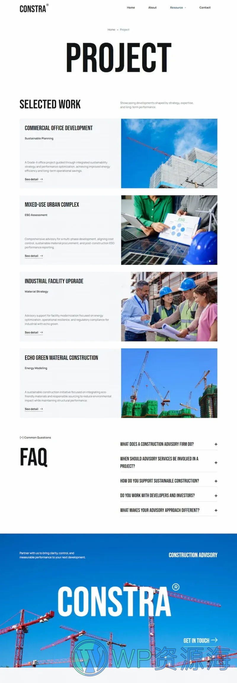 建筑/地产 Elementor 模板项目案例预览