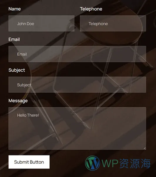 家居用品 Elementor 模板联系表单预览