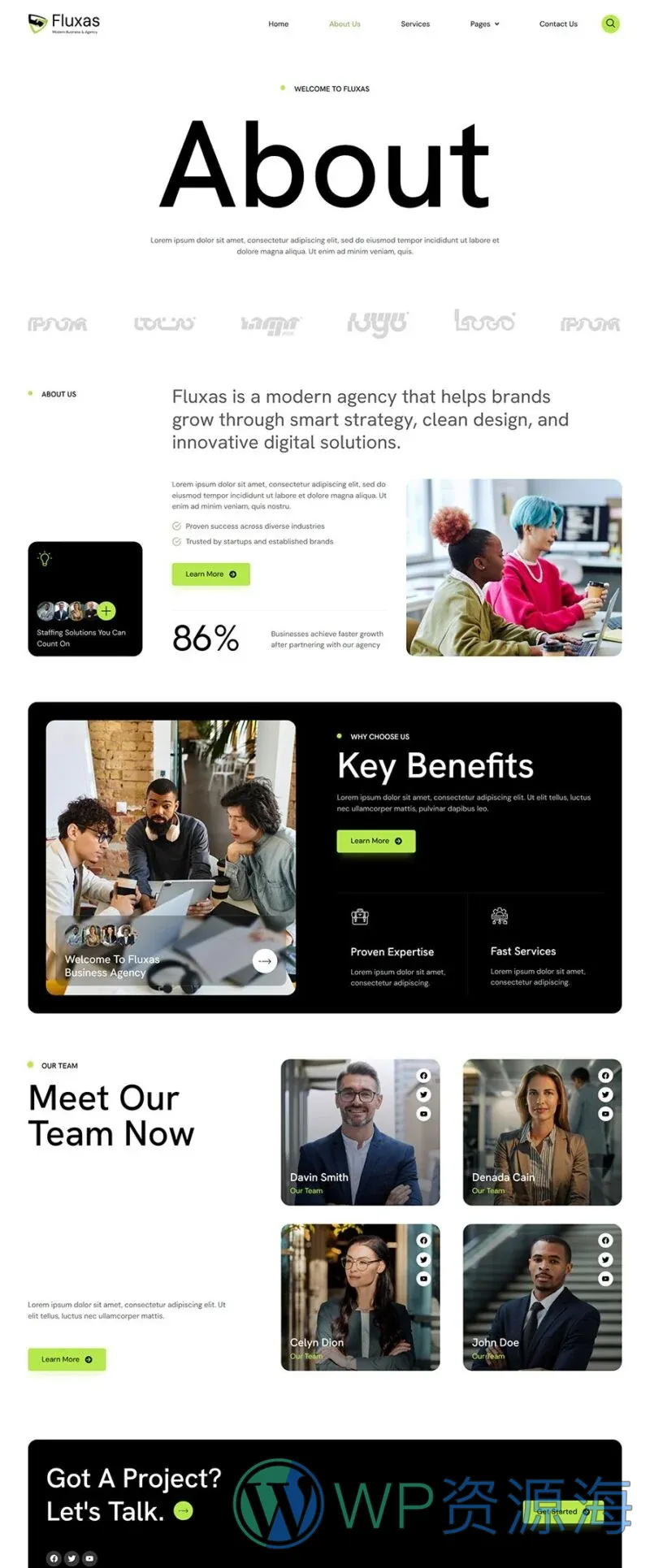 现代企业官网Elementor网站模板_一键导入快速建站插图2-WP资源海 企业 Elementor 模板关于我们预览