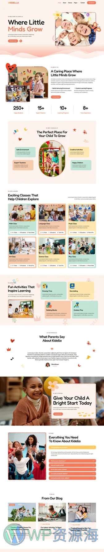 学校 Elementor 模板首页预览