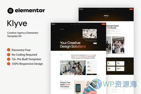 艺术设计Elementor网站模板_一键导入快速建站插图-WP资源海 艺术/设计 Elementor 网站模板封面