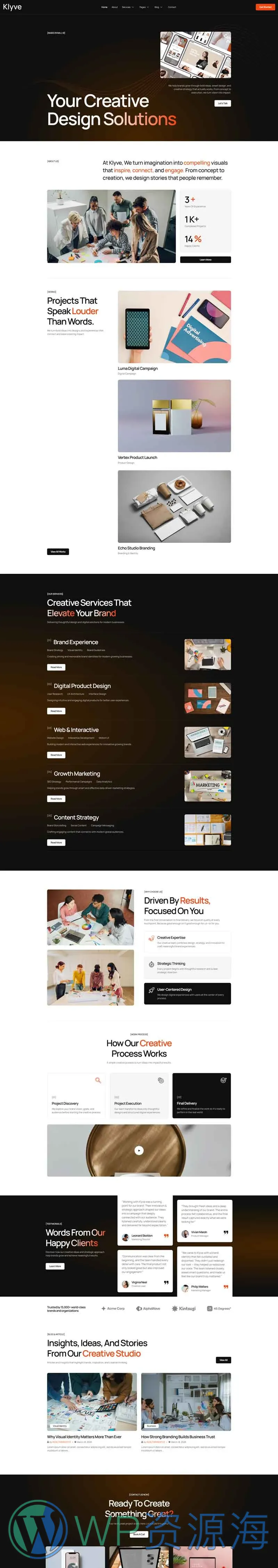 艺术设计Elementor网站模板_一键导入快速建站插图1-WP资源海 艺术/设计 Elementor 模板首页预览