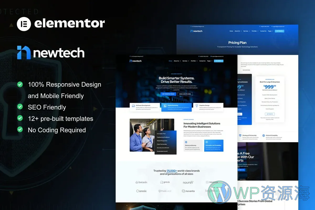 IT服务公司Elementor网站模板_一键导入快速建站插图-WP资源海 IT互联网 Elementor 网站模板封面