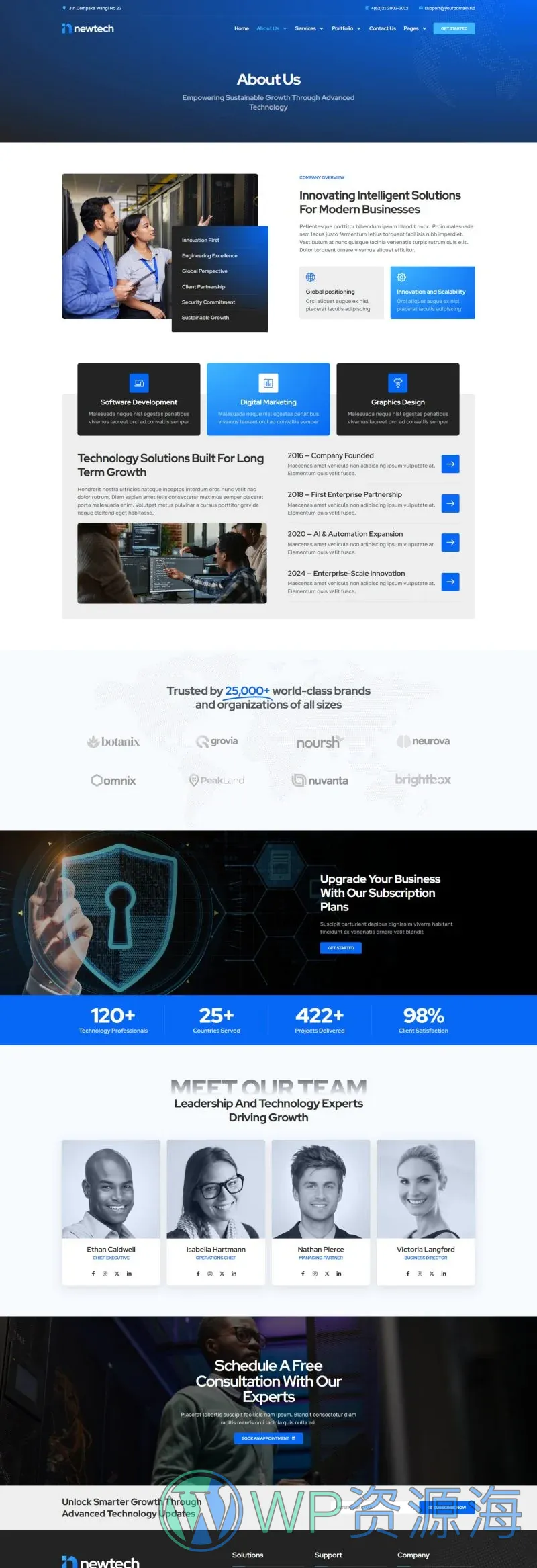 IT服务公司Elementor网站模板_一键导入快速建站插图4-WP资源海 IT互联网 Elementor 模板关于我们预览