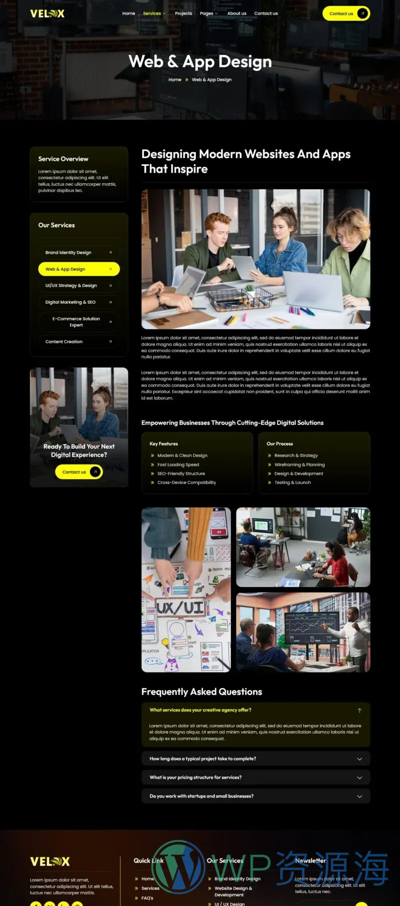 创意机构作品集Elementor网站模板_一键导入快速建站插图3-WP资源海 广告/营销 Elementor 模板服务详情预览
