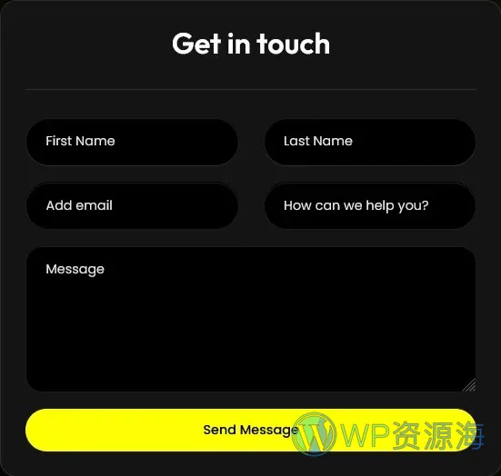 创意机构作品集Elementor网站模板_一键导入快速建站插图6-WP资源海 广告/营销 Elementor 模板联系表单预览