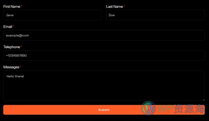 AI初创SaaS官网Elementor网站模板_一键导入快速建站插图7-WP资源海 AI Elementor 模板联系表单预览