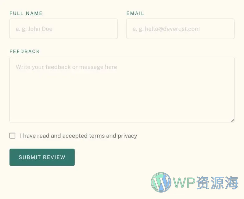 美容美发Elementor网站模板_一键导入快速建站插图7-WP资源海 美容/美发 Elementor 模板表单预览
