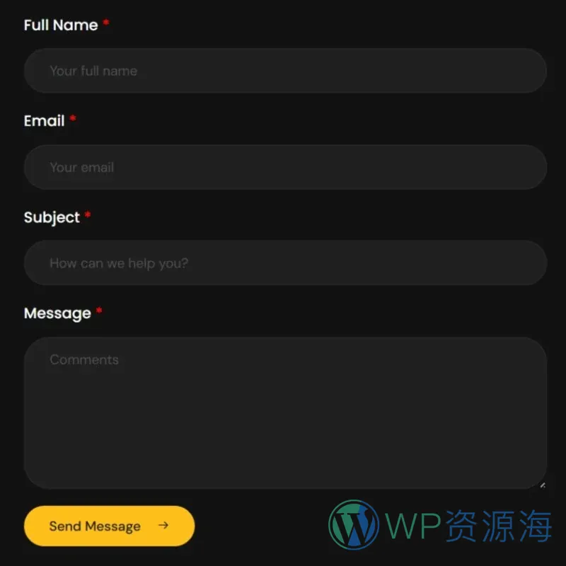 电气维修服务Elementor网站模板_一键导入快速建站插图7-WP资源海 维修 Elementor 模板联系表单预览
