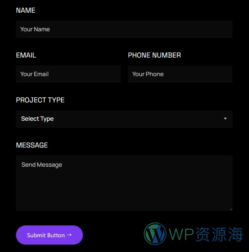 开发者机构官网Elementor网站模板_一键导入快速建站插图7-WP资源海 软件/开发 Elementor 模板联系表单预览