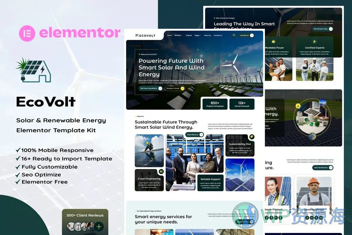 工业/工厂 Elementor 网站模板封面
