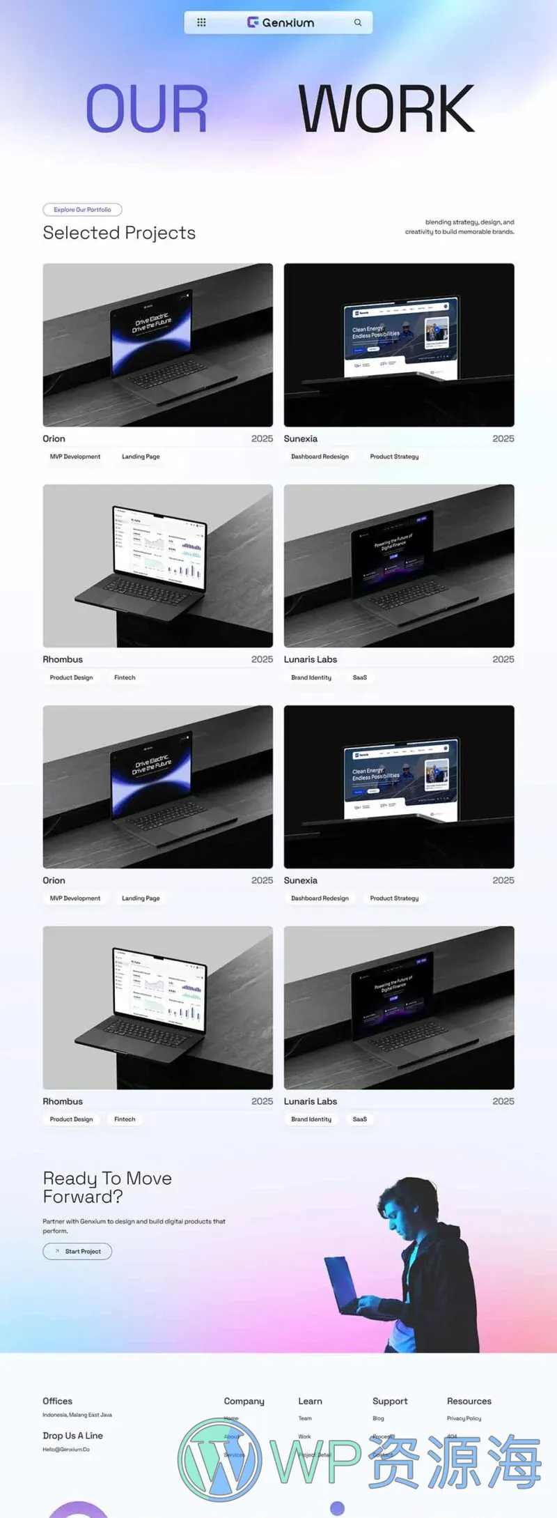 个人作品集Elementor网站模板_一键导入快速建站插图4-WP资源海 个人 Elementor 模板作品案例预览