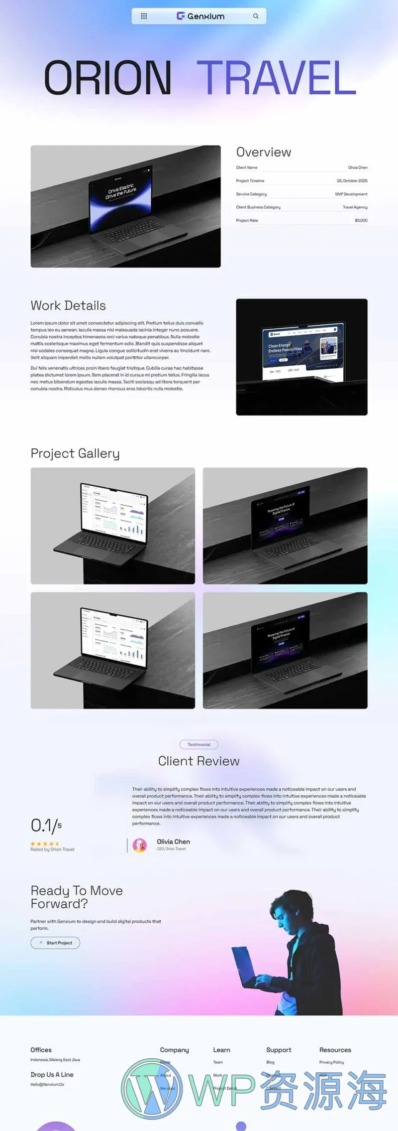 个人作品集Elementor网站模板_一键导入快速建站插图5-WP资源海 个人 Elementor 模板项目详情预览