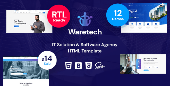 Waretech IT 解决方案 HTML5 模板