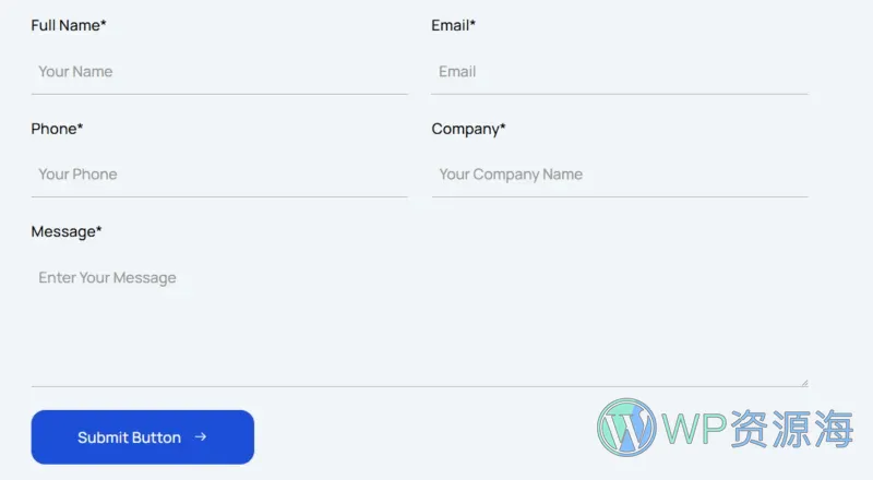 个人 Elementor 模板联系表单预览