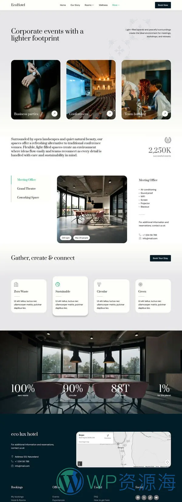旅馆/酒店 Elementor 模板活动页面预览
