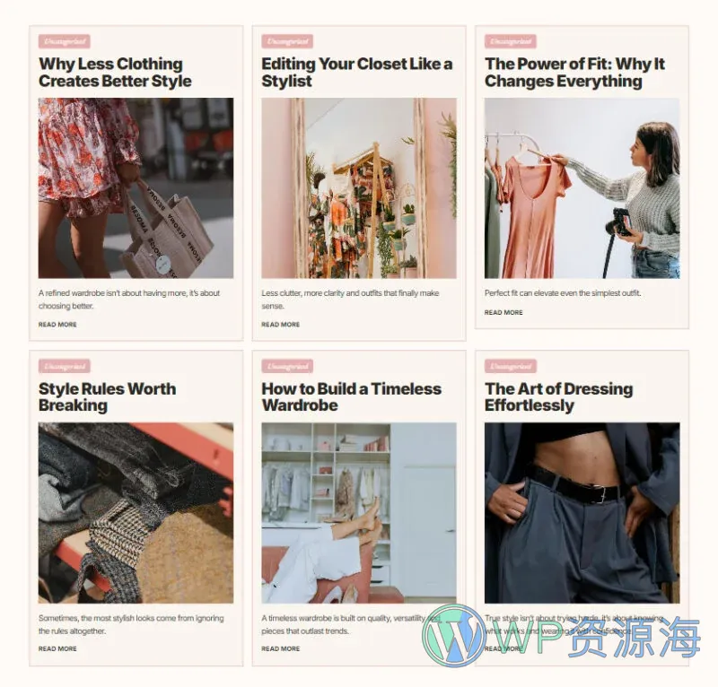 个人造型顾问Elementor网站模板_一键导入快速建站插图7-WP资源海 服装 Elementor 模板博客页面预览
