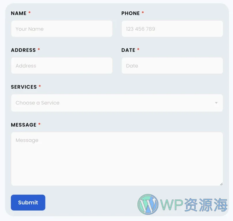 医疗健康服务Elementor网站模板_一键导入快速建站插图7-WP资源海 健康/医药 Elementor 模板表单预览