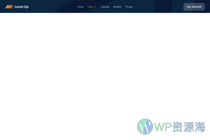 在线课程教育Elementor网站模板_一键导入快速建站插图6-WP资源海 教育/培训 Elementor 模板页眉预览