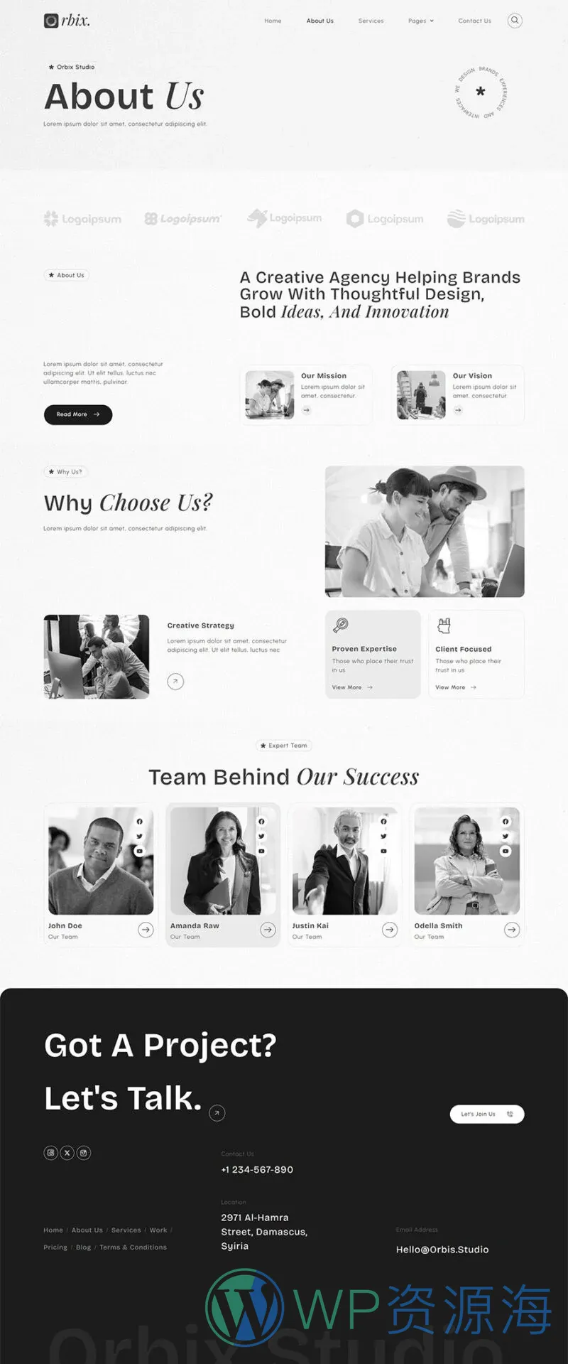 企业 Elementor 模板关于我们预览