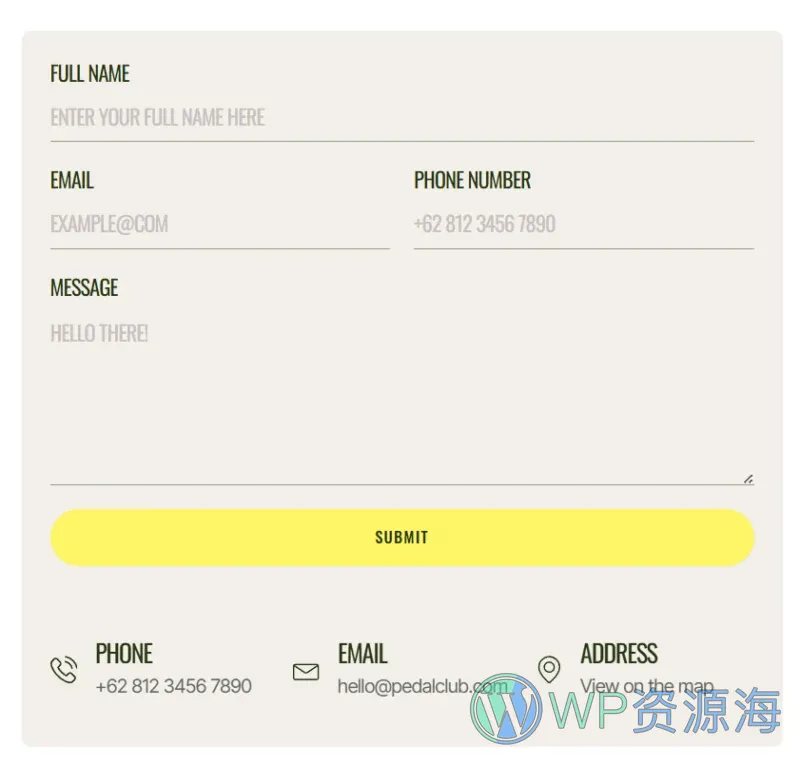 骑行俱乐部Elementor网站模板_一键导入快速建站插图7-WP资源海 运动/健身 Elementor 模板联系表单预览