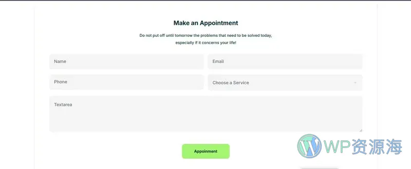 管道维修服务Elementor网站模板_一键导入快速建站插图6-WP资源海 维修 Elementor 模板表单预览
