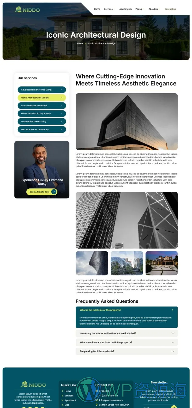 单体房产展示Elementor网站模板_一键导入快速建站插图3-WP资源海 建筑/地产 Elementor 模板服务详情预览