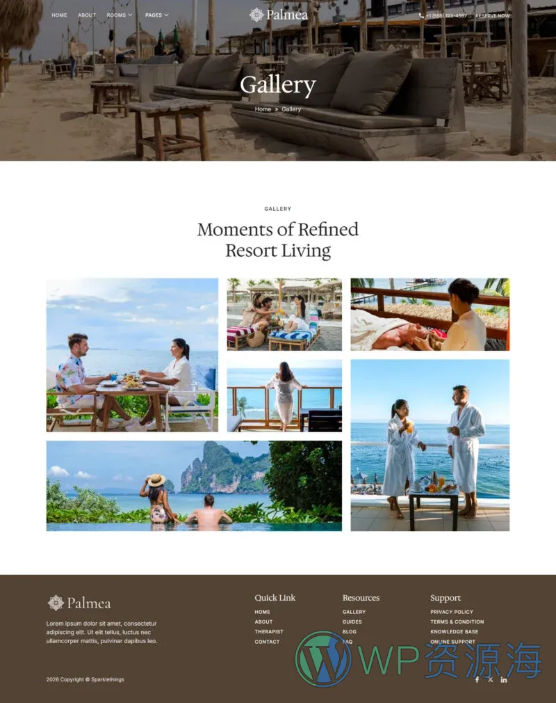 旅馆/酒店 Elementor 模板图片展示预览