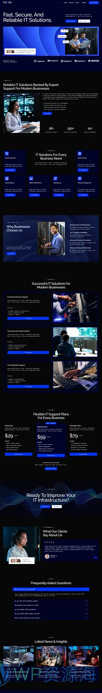 IT互联网 Elementor 模板首页预览