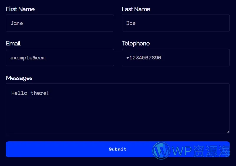 IT互联网 Elementor 模板联系表单预览