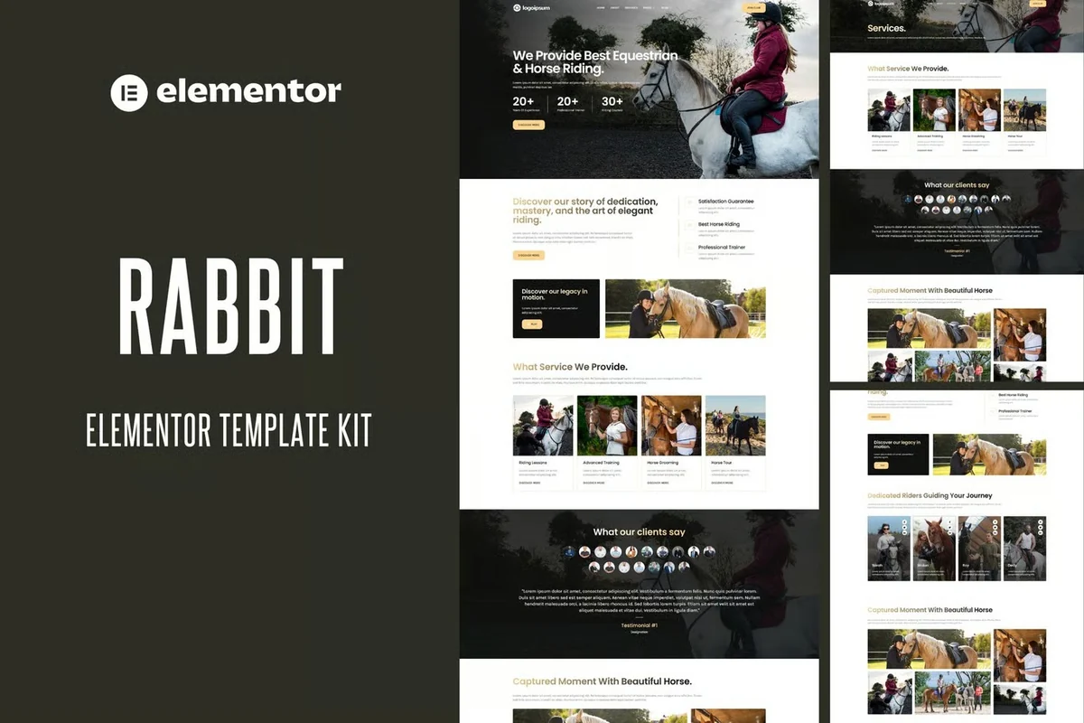 马术俱乐部Elementor网站模板_一键导入快速建站