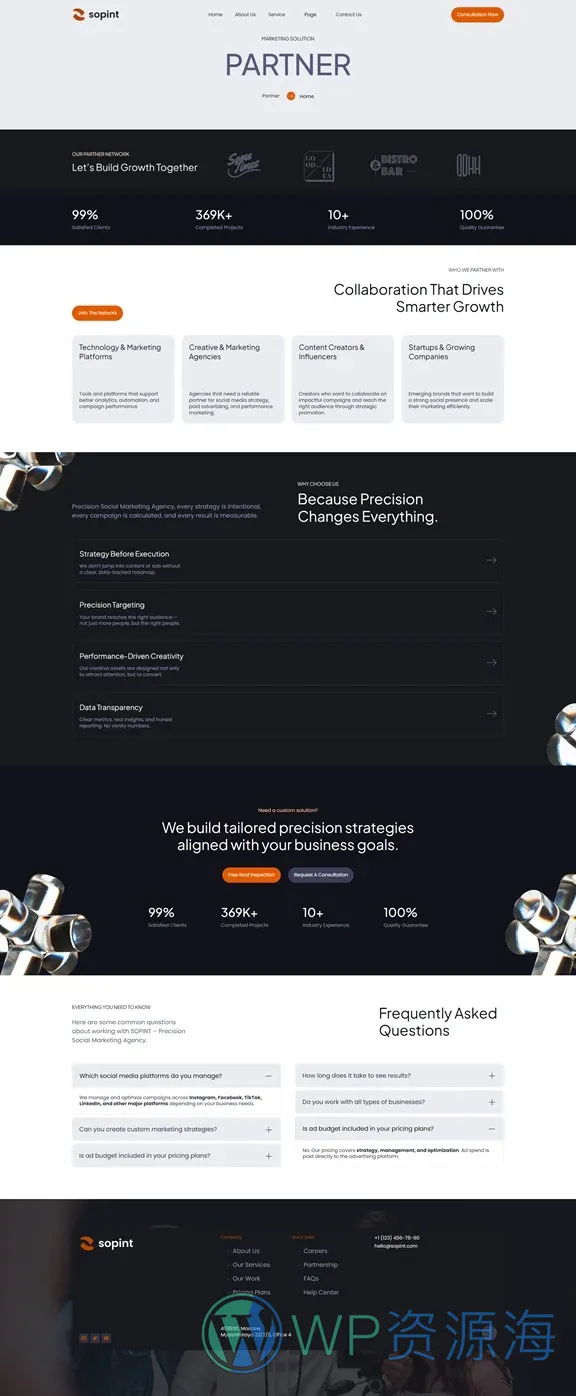社交社区Elementor网站模板_一键导入快速建站插图2-WP资源海 社交 Elementor 模板合作伙伴预览
