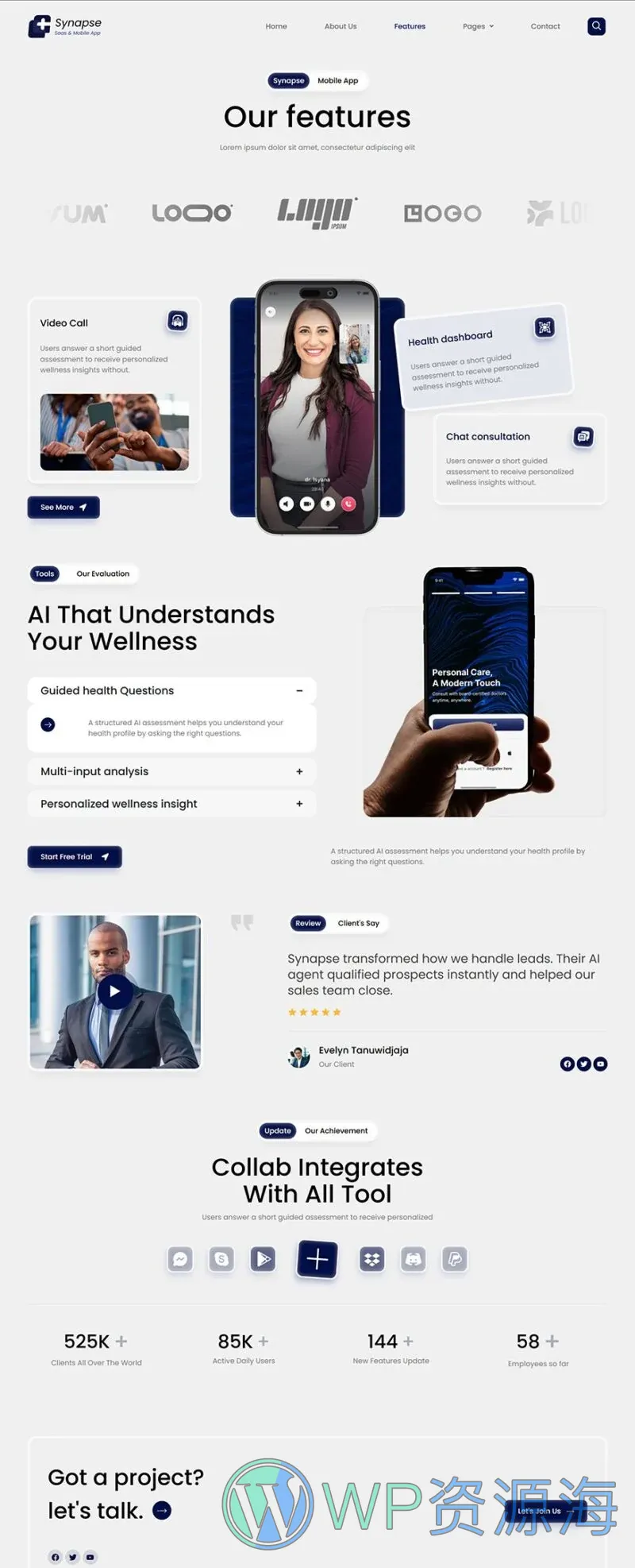 软件/开发 Elementor 模板功能特色预览