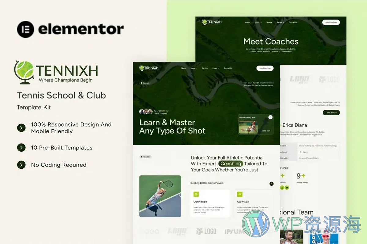 学校教育Elementor网站模板_一键导入快速建站插图-WP资源海 学校 Elementor 网站模板封面