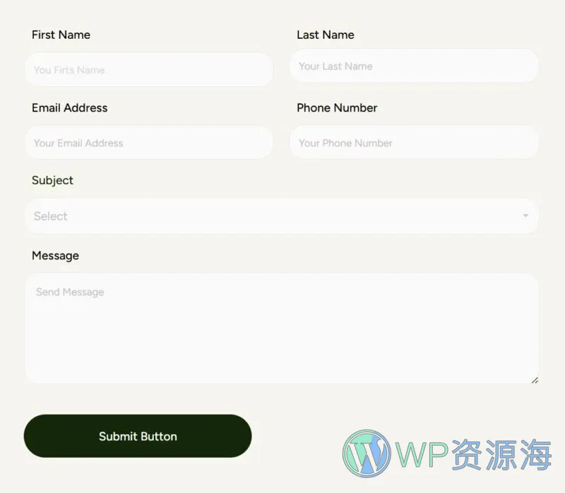 学校教育Elementor网站模板_一键导入快速建站插图7-WP资源海 学校 Elementor 模板联系表单预览