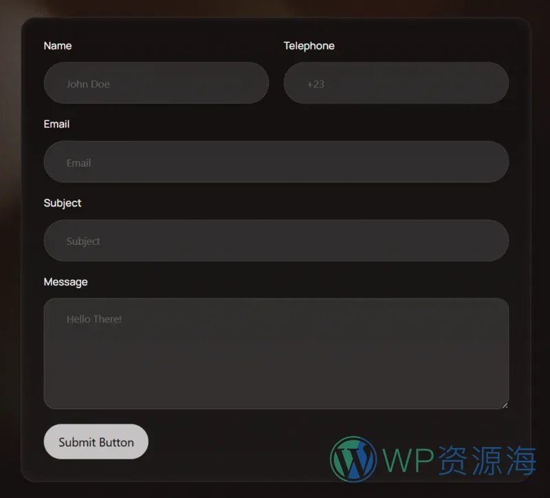 UI/UX创意设计机构Elementor网站模板_一键导入快速建站插图7-WP资源海 艺术/设计 Elementor 模板联系表单预览