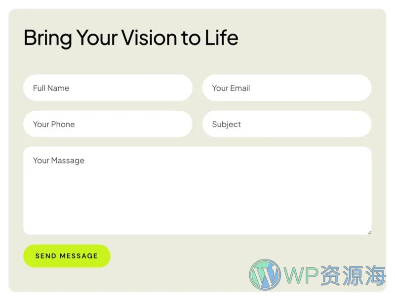 健身房与私教课程Elementor网站模板_一键导入快速建站插图2-WP资源海 运动/健身 Elementor 模板联系表单预览