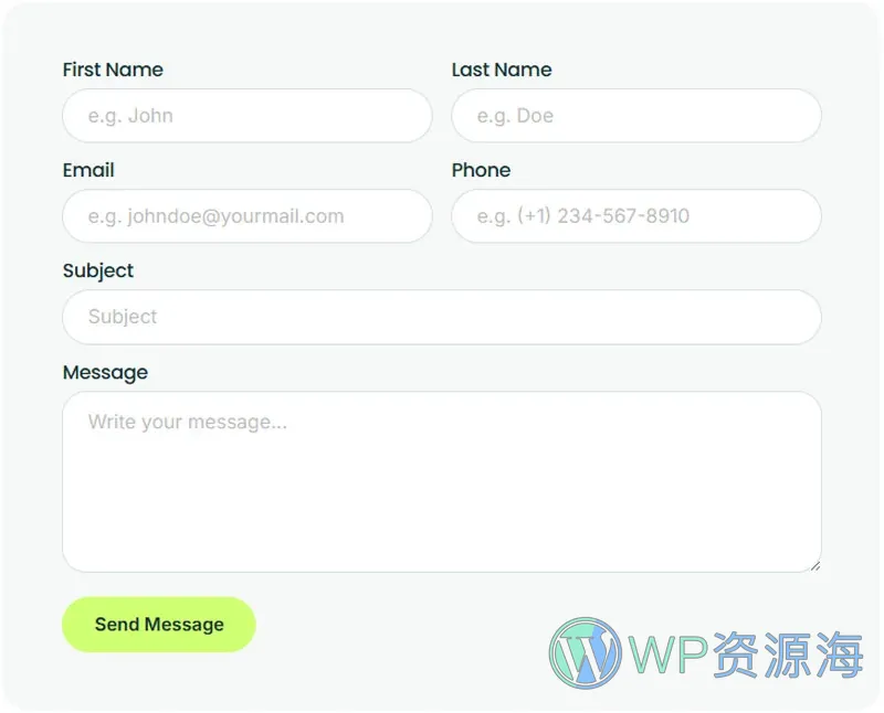 数字营销机构Elementor网站模板_一键导入快速建站插图6-WP资源海 广告/营销 Elementor 模板联系表单预览