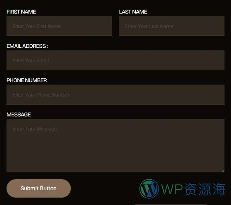 装修 Elementor 模板联系表单预览