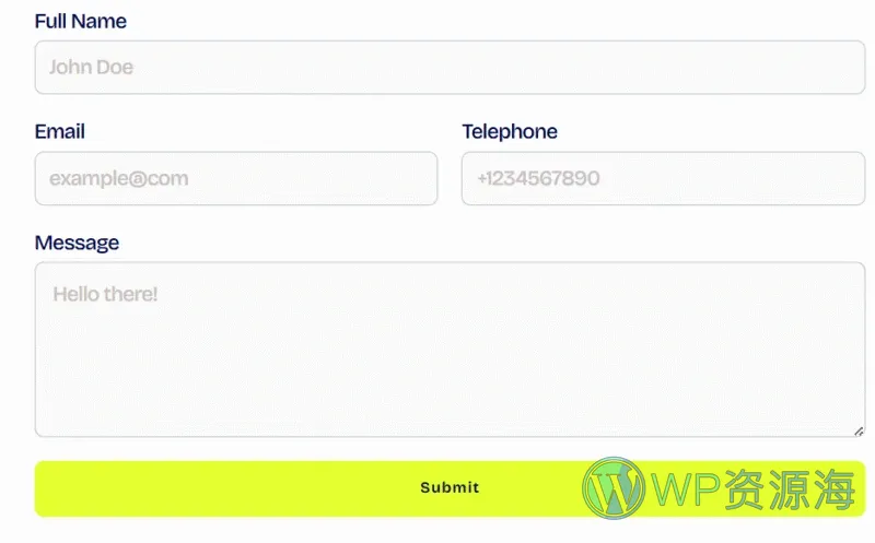 IT互联网 Elementor 模板联系表单预览