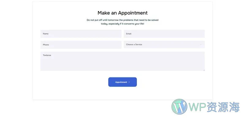 电力维修服务Elementor网站模板_一键导入快速建站插图5-WP资源海 维修 Elementor 模板表单预览