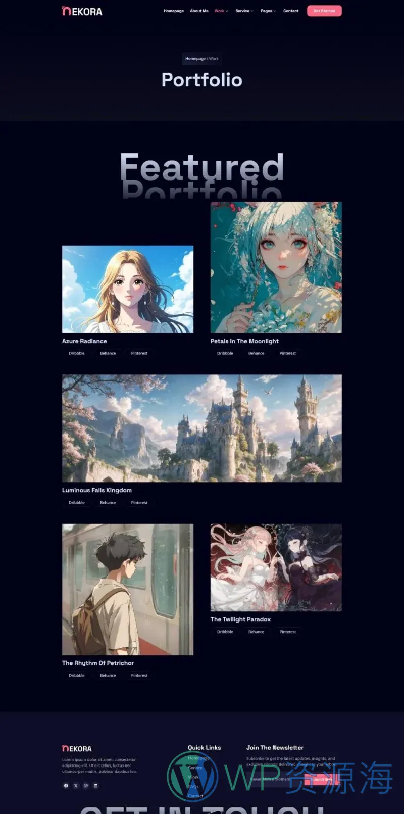 设计师自由职业作品集Elementor网站模板_一键导入快速建站插图2-WP资源海 艺术/设计 Elementor 模板案例页面预览