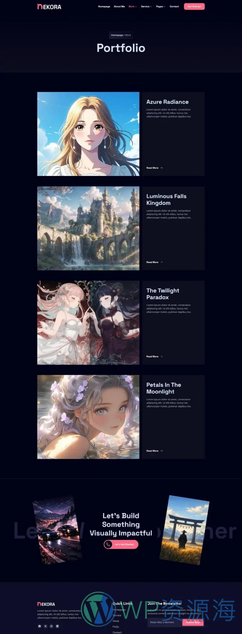 设计师自由职业作品集Elementor网站模板_一键导入快速建站插图4-WP资源海 艺术/设计 Elementor 模板案例页面预览