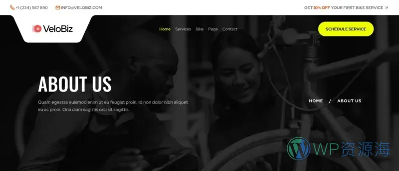 企业官网Elementor网站模板_一键导入快速建站插图6-WP资源海 企业 Elementor 模板页眉预览