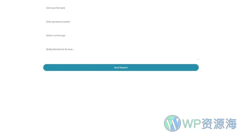 空调暖通维修Elementor网站模板_一键导入快速建站插图7-WP资源海 维修 Elementor 模板表单预览