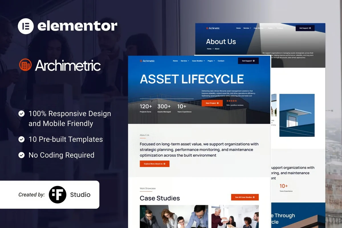资产管理Elementor网站模板_一键导入快速建站
